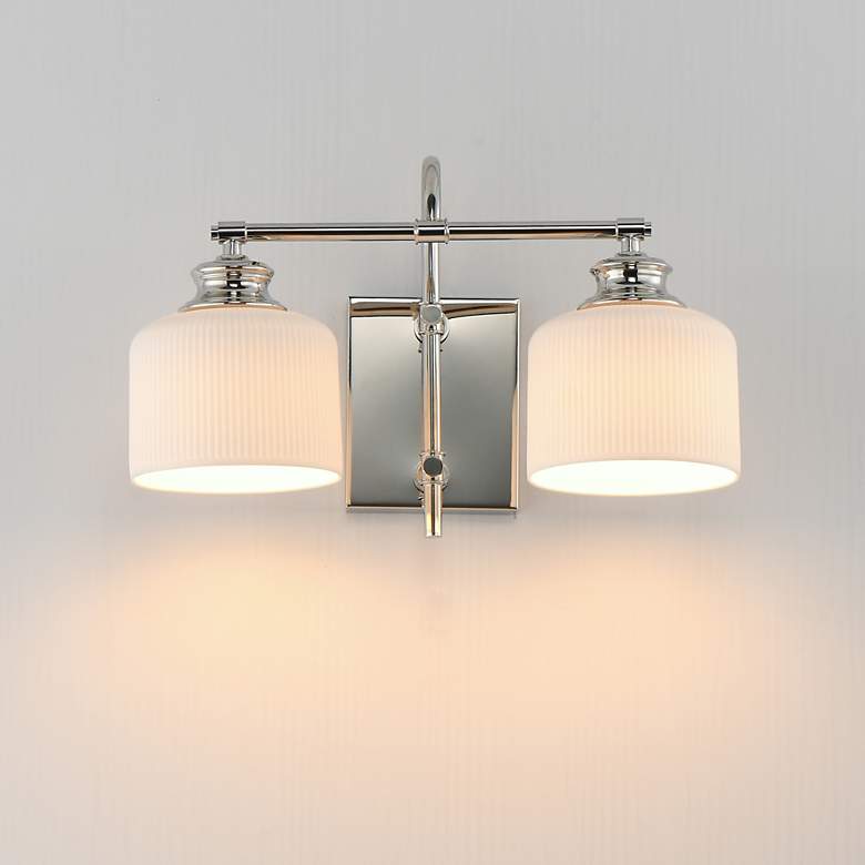 Image 3 Maxim Bisque 16" Wide Polished Nickel 2-Light Wall Sconce more views