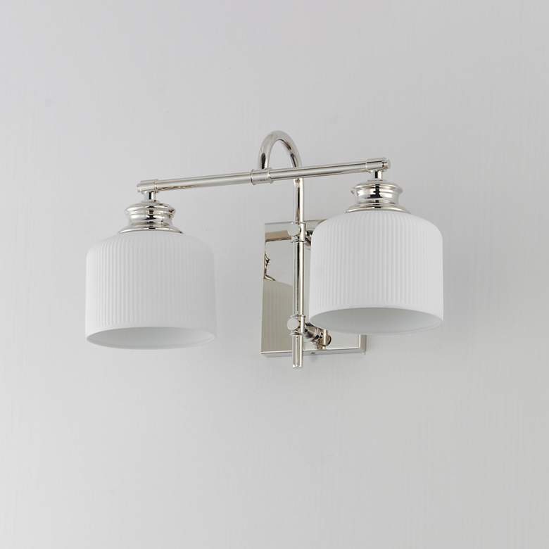Image 4 Maxim Bisque 16" Wide Polished Nickel 2-Light Wall Sconce more views