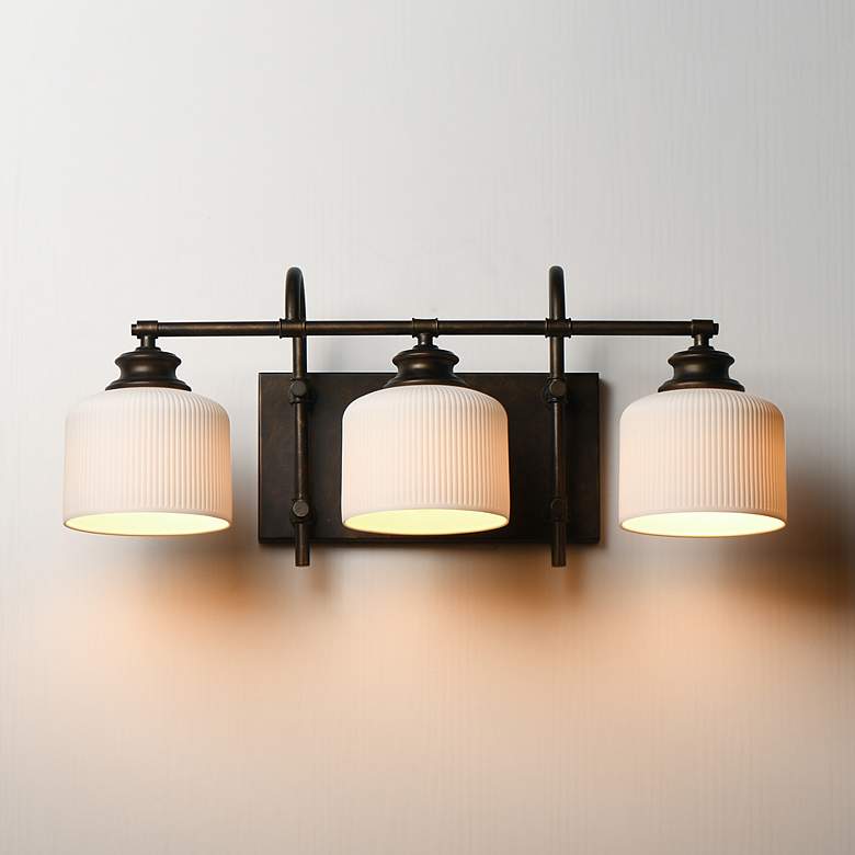 Image 3 Maxim Bisque 24" Wide Oil-Rubbed Bronze 3-Light Bath Light more views