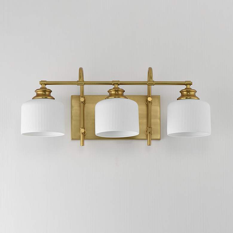 Image 2 Maxim Bisque 24" Wide Natural Aged Brass 3-Light Bath Vanity more views