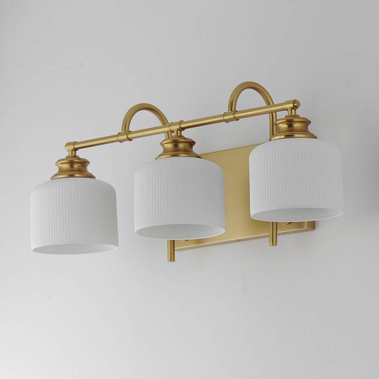 Image 4 Maxim Bisque 24" Wide Natural Aged Brass 3-Light Bath Vanity more views