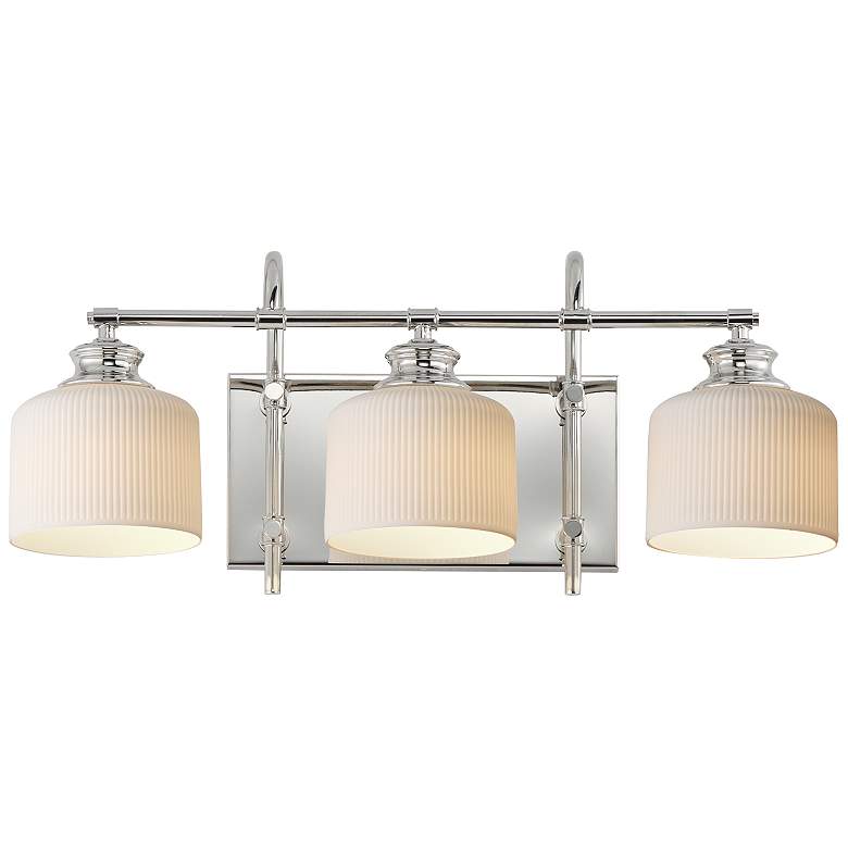 Image 1 Maxim Bisque 24" Wide Polished Nickel 3-Light Bath Vanity