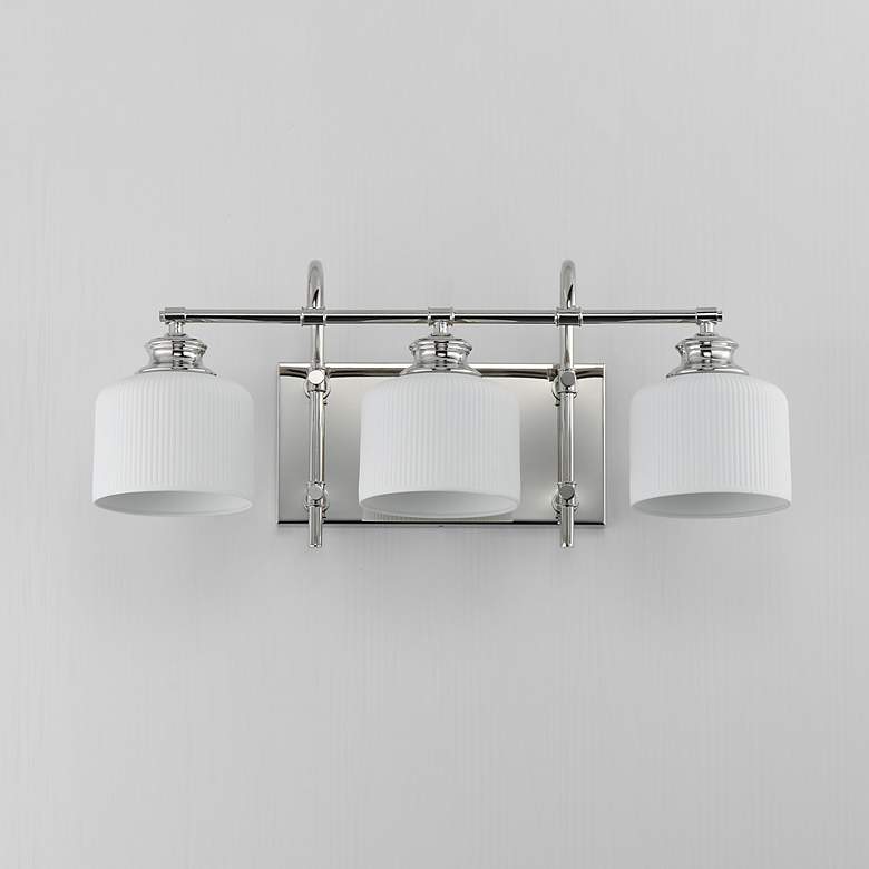 Image 2 Maxim Bisque 24" Wide Polished Nickel 3-Light Bath Vanity more views