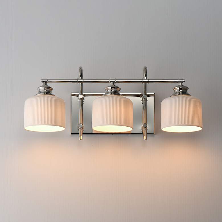 Image 3 Maxim Bisque 24" Wide Polished Nickel 3-Light Bath Vanity more views