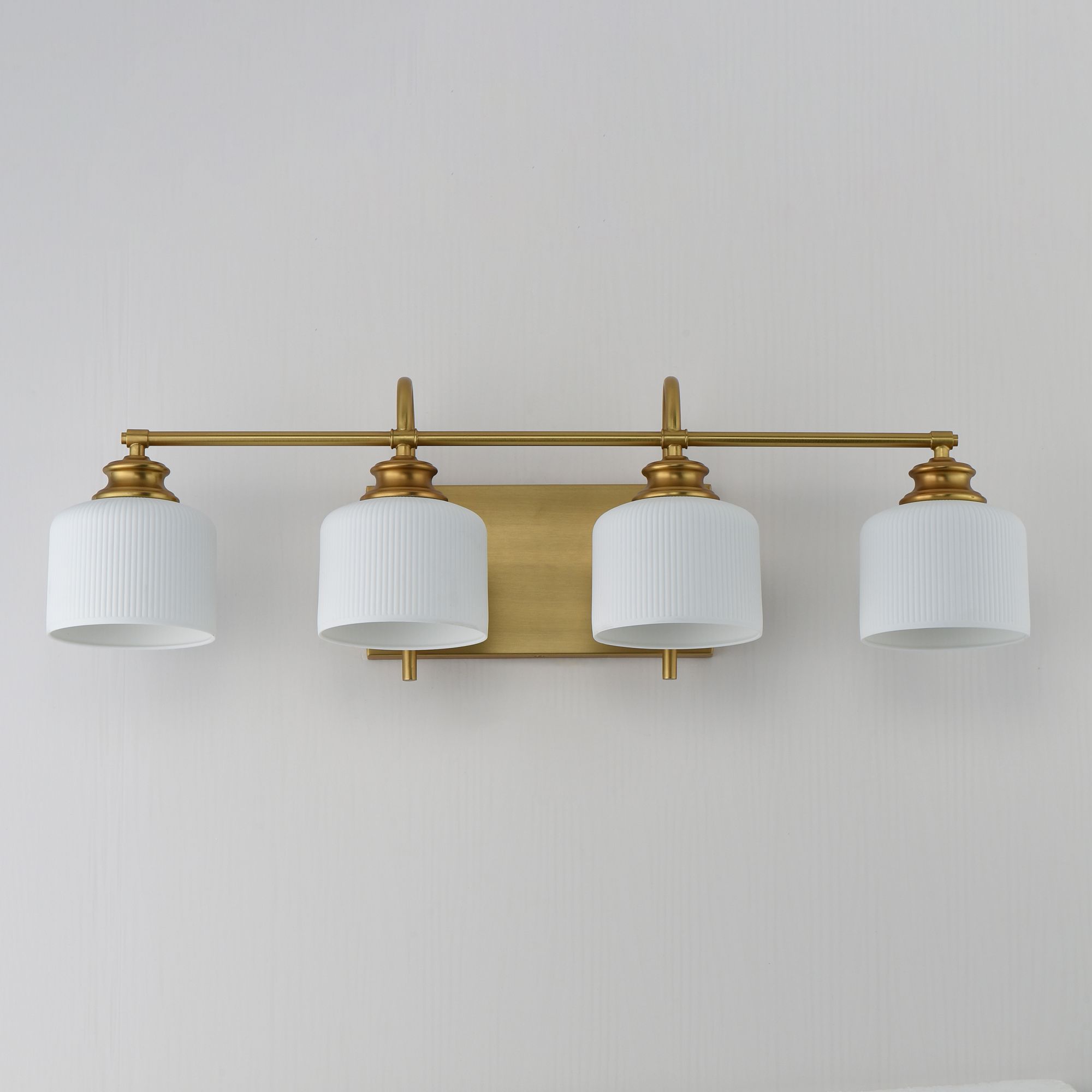 Image 2 Maxim Bisque 32" Wide Natural Aged Brass 4-Light Bath Light more views