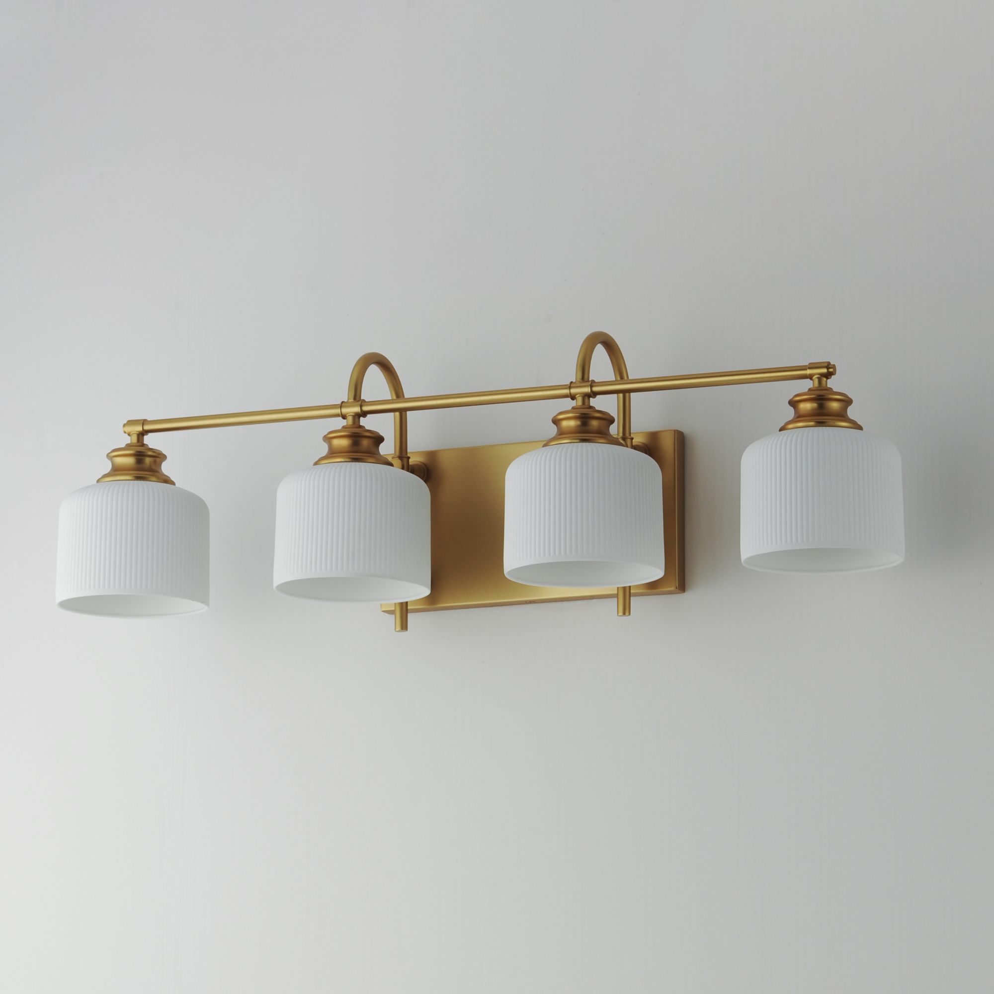 Image 4 Maxim Bisque 32" Wide Natural Aged Brass 4-Light Bath Light more views
