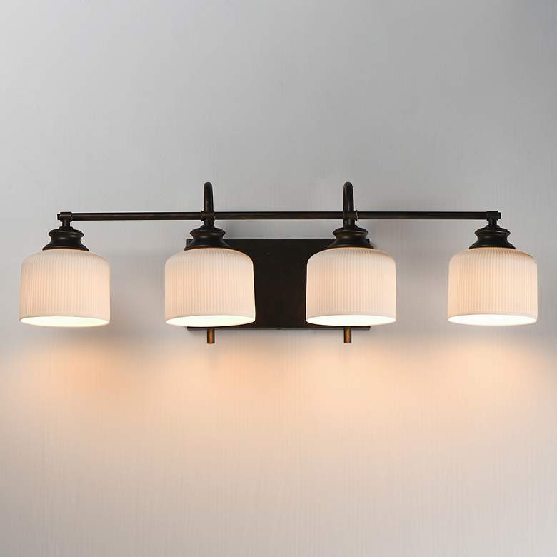 Image 4 Maxim Bisque 32" Wide Oil-Rubbed Bronze 4-Light Bath Light more views