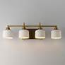 Thumbnail3 of Maxim Bisque 32" Wide Natural Aged Brass 4-Light Bath Vanity more views