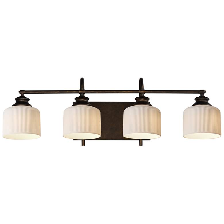 Image 2 Maxim Bisque 32" Wide Oil Rubbed Bronze 4-Light Bath Vanity