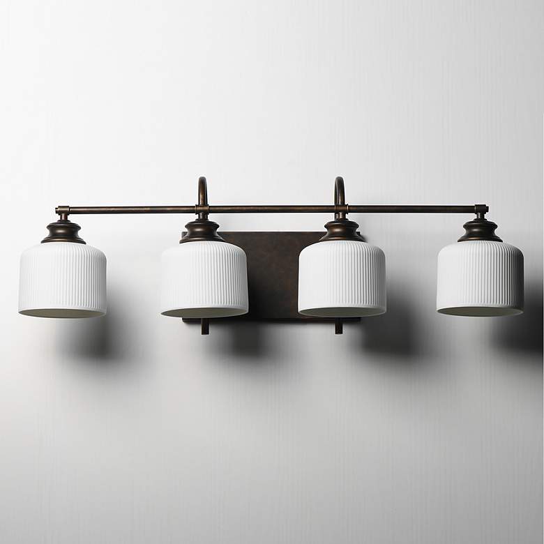 Image 3 Maxim Bisque 32" Wide Oil Rubbed Bronze 4-Light Bath Vanity more views