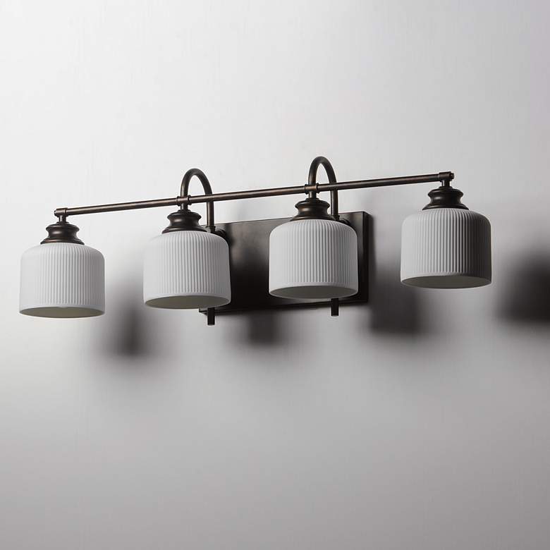 Image 5 Maxim Bisque 32" Wide Oil Rubbed Bronze 4-Light Bath Vanity more views