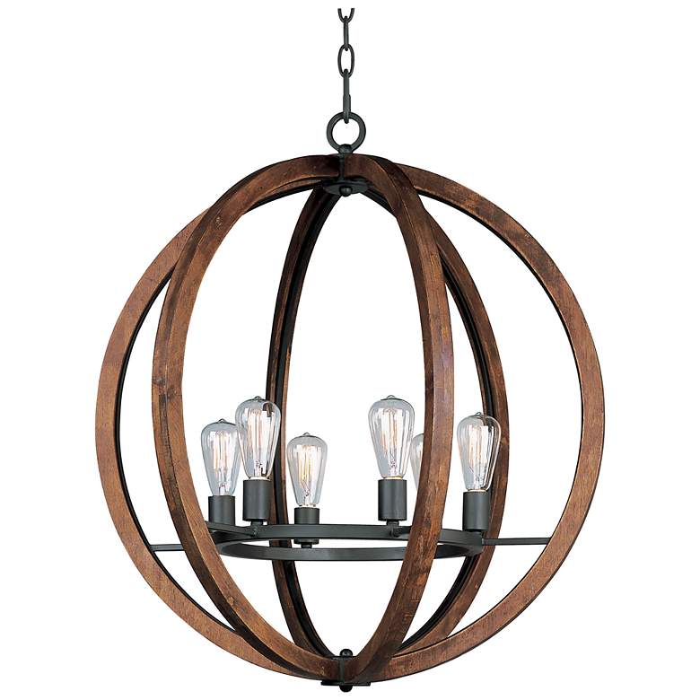 Image 2 Maxim Bodega Bay 30" Wide Anthracite 6-Light Chandelier