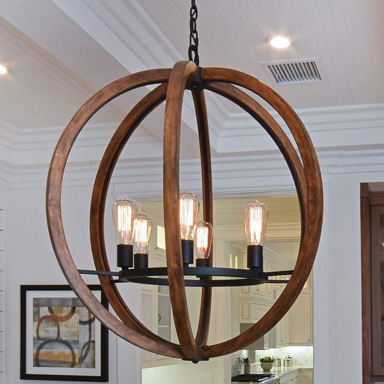 Image 1 Maxim Bodega Bay 30" Wide Anthracite 6-Light Chandelier