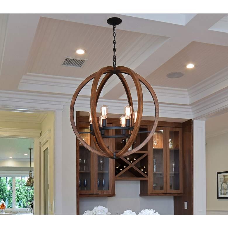 Image 4 Maxim Bodega Bay 30" Wide Anthracite 6-Light Chandelier more views