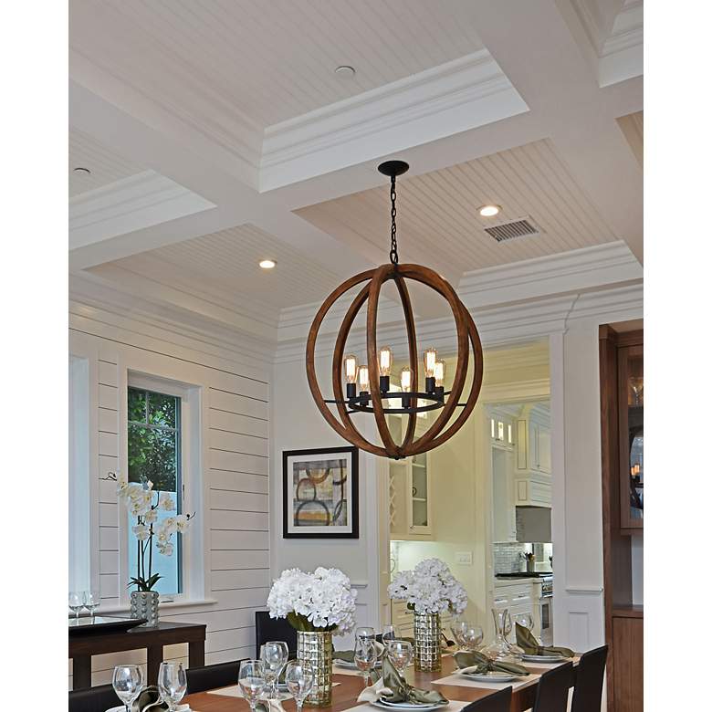 Image 5 Maxim Bodega Bay 30" Wide Anthracite 6-Light Chandelier more views