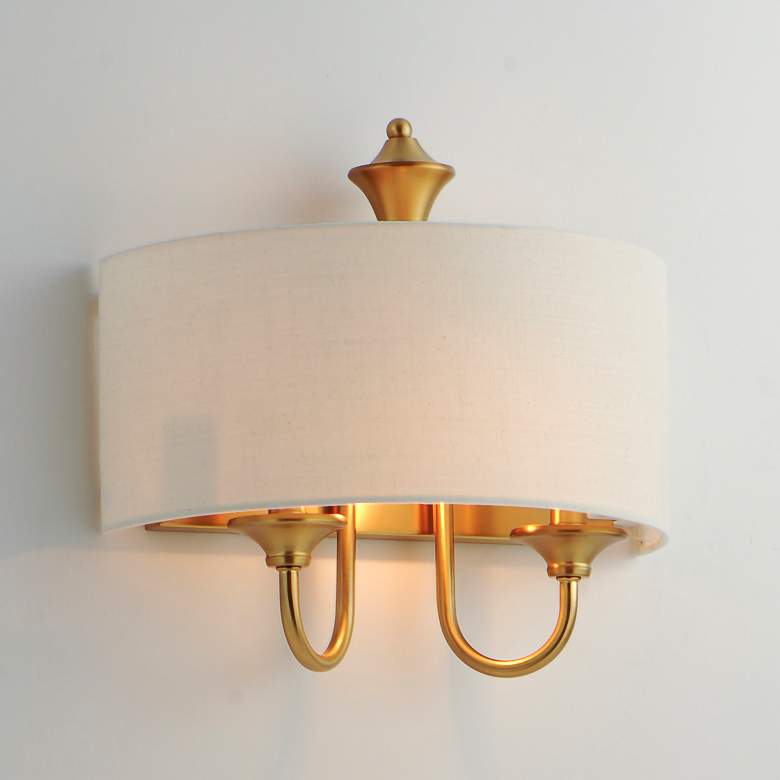 Image 1 Maxim Bongo 13 1/2" High Natural Aged Brass Wall Sconce