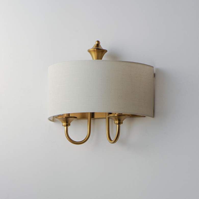 Image 4 Maxim Bongo 13 1/2" High Natural Aged Brass Wall Sconce more views