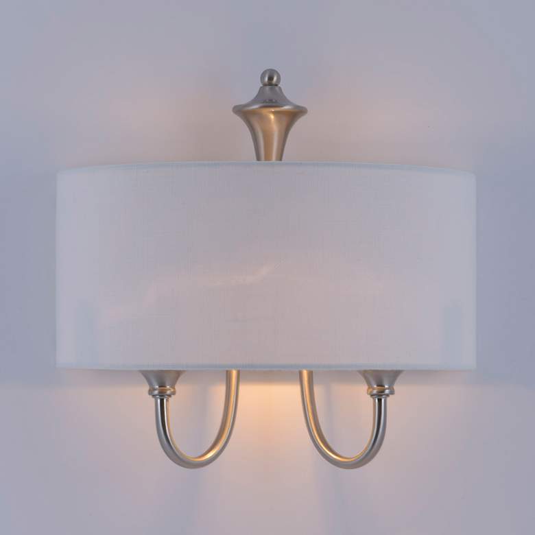 Image 2 Maxim Bongo 13 1/2" High Satin Nickel Wall Sconce more views