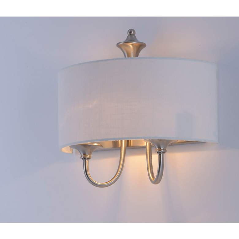 Image 4 Maxim Bongo 13 1/2" High Satin Nickel Wall Sconce more views