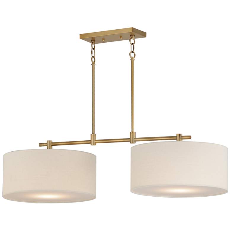 Image 2 Maxim Bongo 16"W Natural Aged Brass 2-Light Linear Pendant