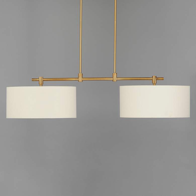 Image 3 Maxim Bongo 16"W Natural Aged Brass 2-Light Linear Pendant more views