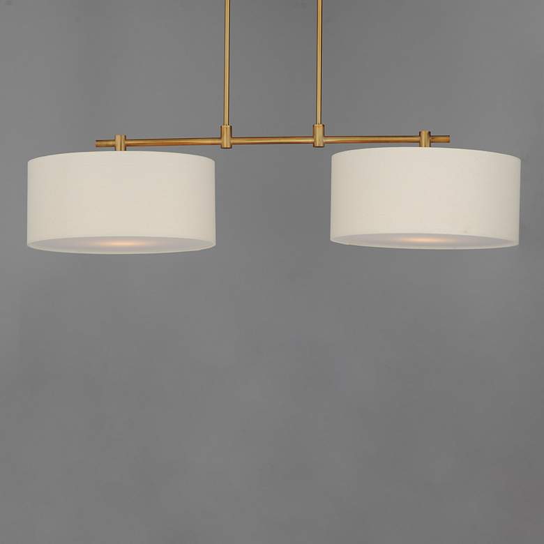 Image 4 Maxim Bongo 16"W Natural Aged Brass 2-Light Linear Pendant more views
