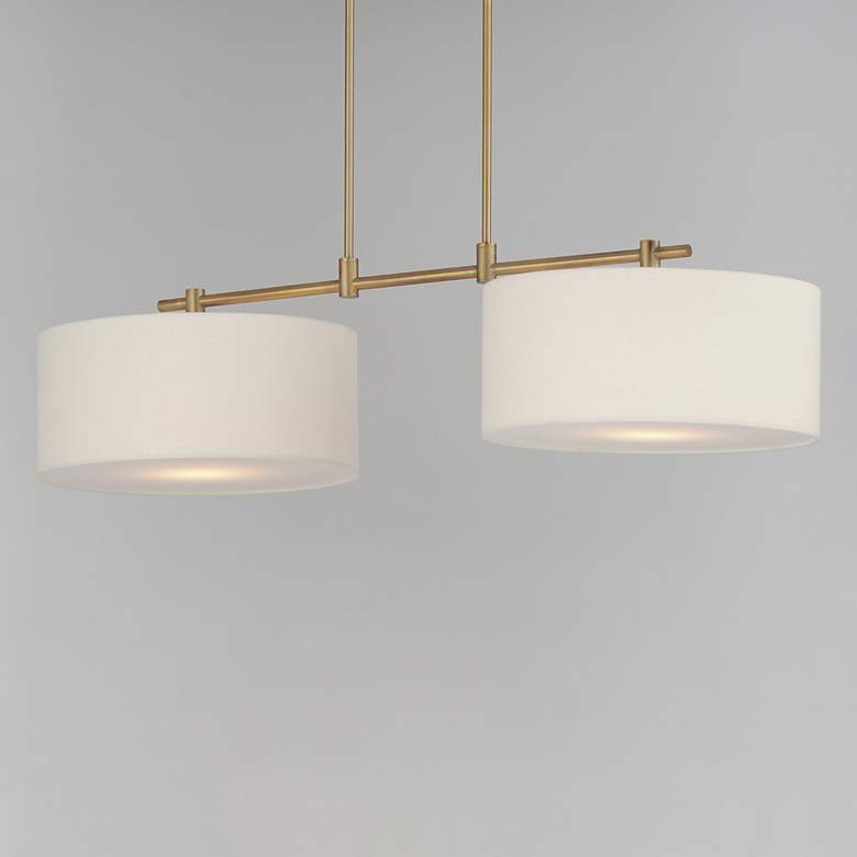 Image 5 Maxim Bongo 16"W Natural Aged Brass 2-Light Linear Pendant more views