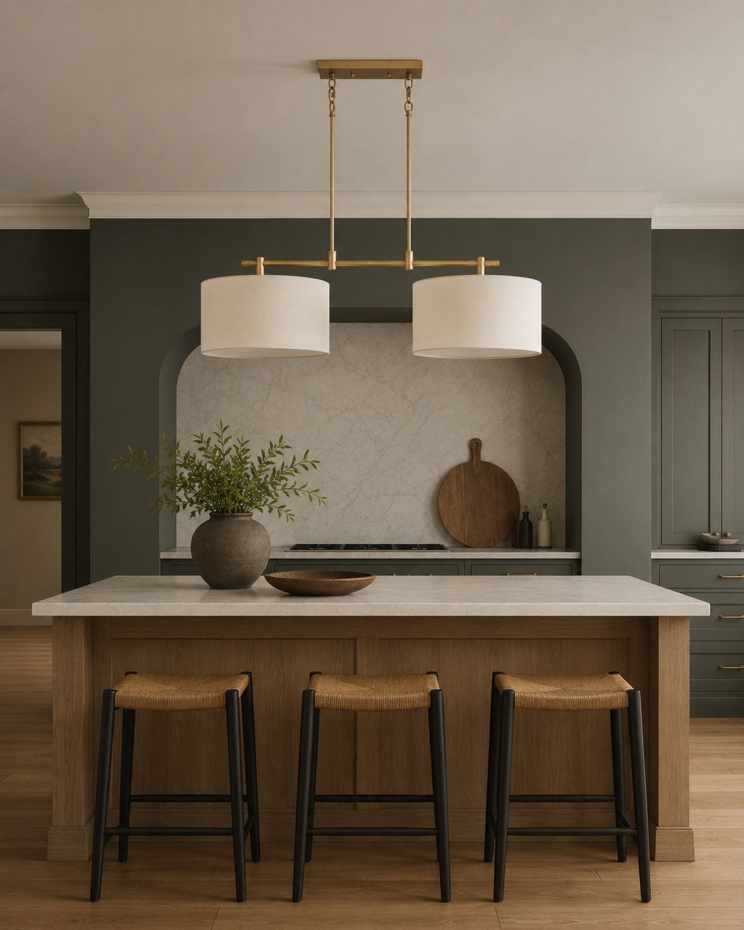 Maxim Bongo 16"W Natural Aged Brass 2-Light Linear Pendant