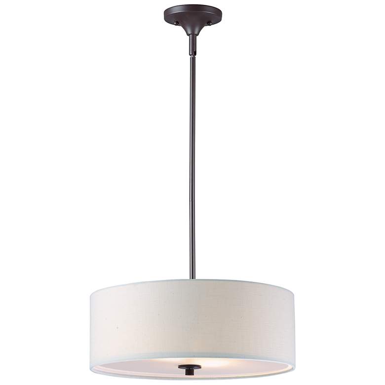 Image 1 Maxim Bongo 18" Wide 3-Light Oil Rubbed Bronze Drum Pendant