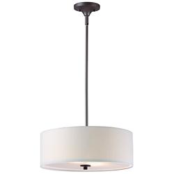Maxim Bongo 18" Wide 3-Light Oil Rubbed Bronze Drum Pendant