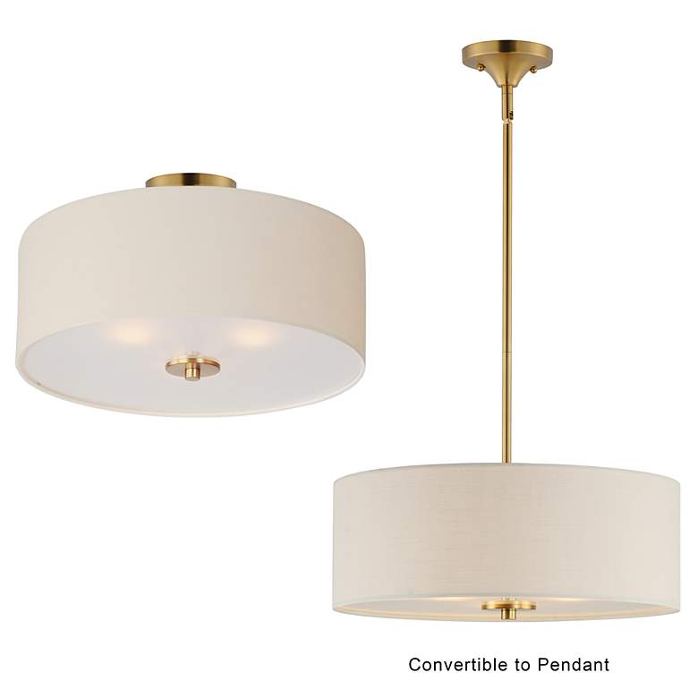 Image 2 Maxim Bongo 18" Wide Natural Aged Brass Ceiling Light more views