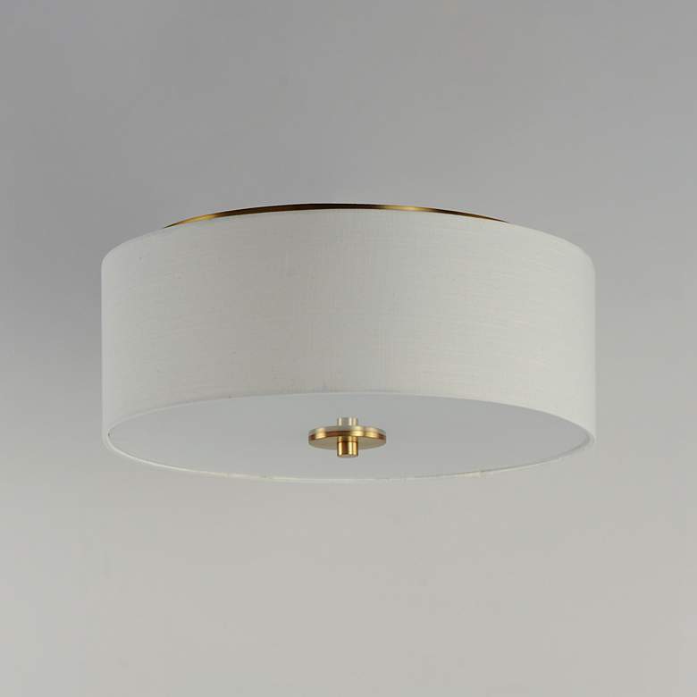 Image 3 Maxim Bongo 18" Wide Natural Aged Brass Drum Ceiling Light more views