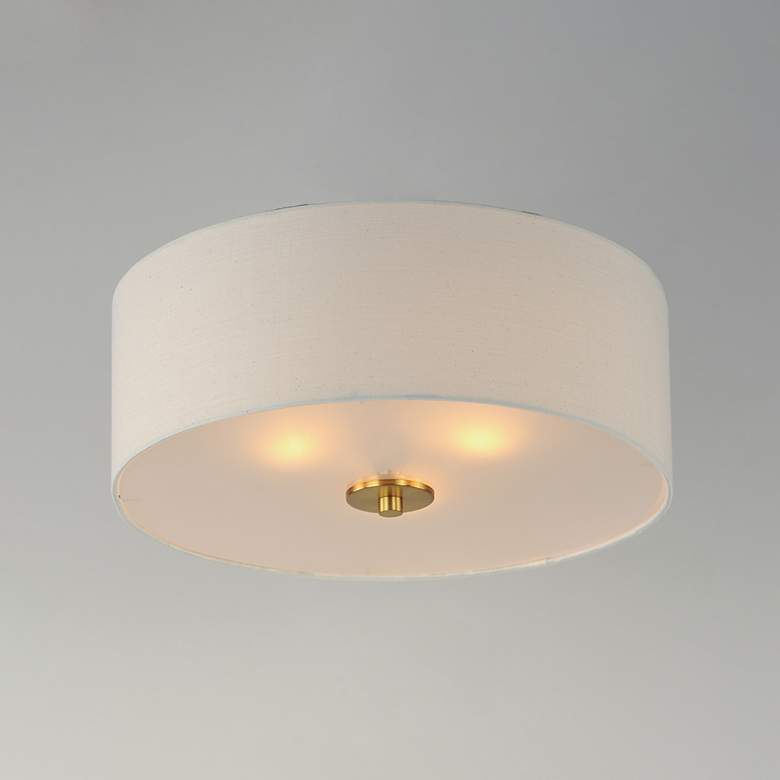 Image 4 Maxim Bongo 18" Wide Natural Aged Brass Drum Ceiling Light more views