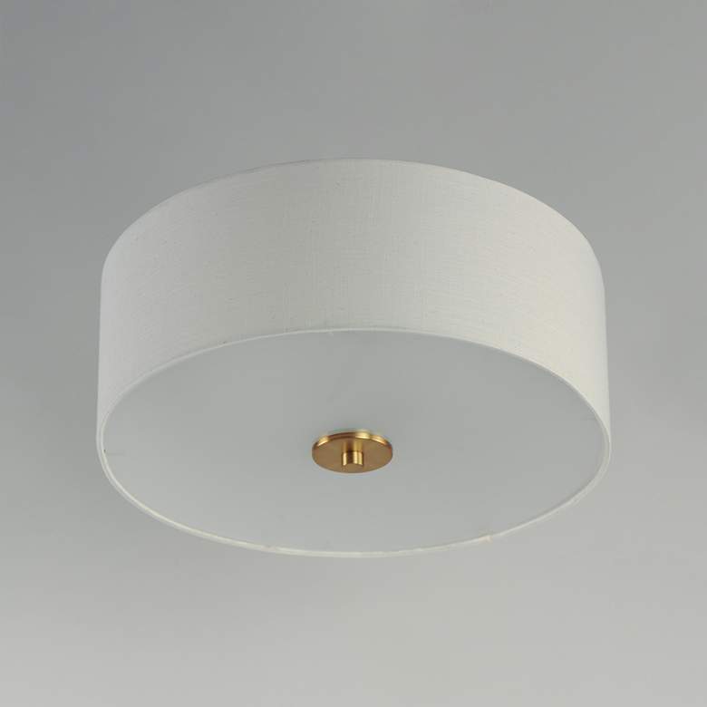Image 5 Maxim Bongo 18" Wide Natural Aged Brass Drum Ceiling Light more views