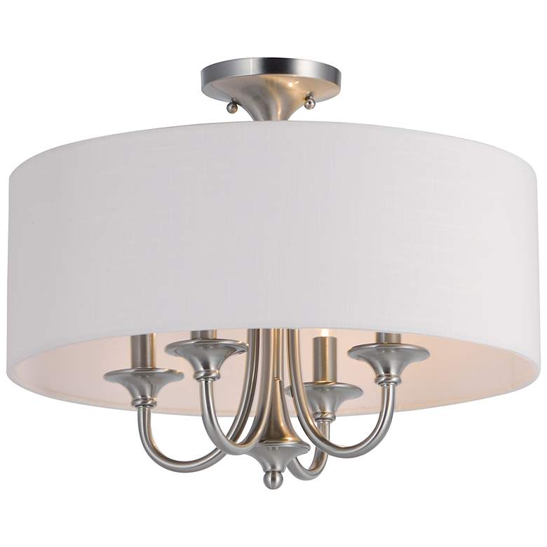 Image 1 Maxim Bongo 18" Wide Satin Nickel 4-Light Ceiling Light