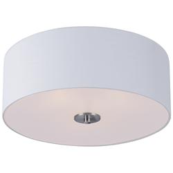 Maxim Bongo 18" Wide Satin Nickel White Drum Ceiling Light