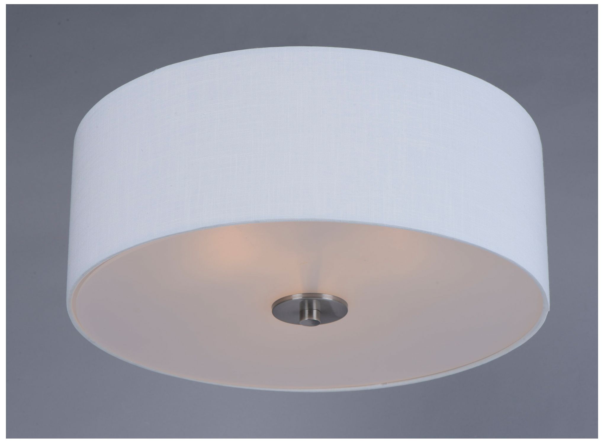Image 6 Maxim Bongo 18" Wide Satin Nickel White Drum Ceiling Light more views