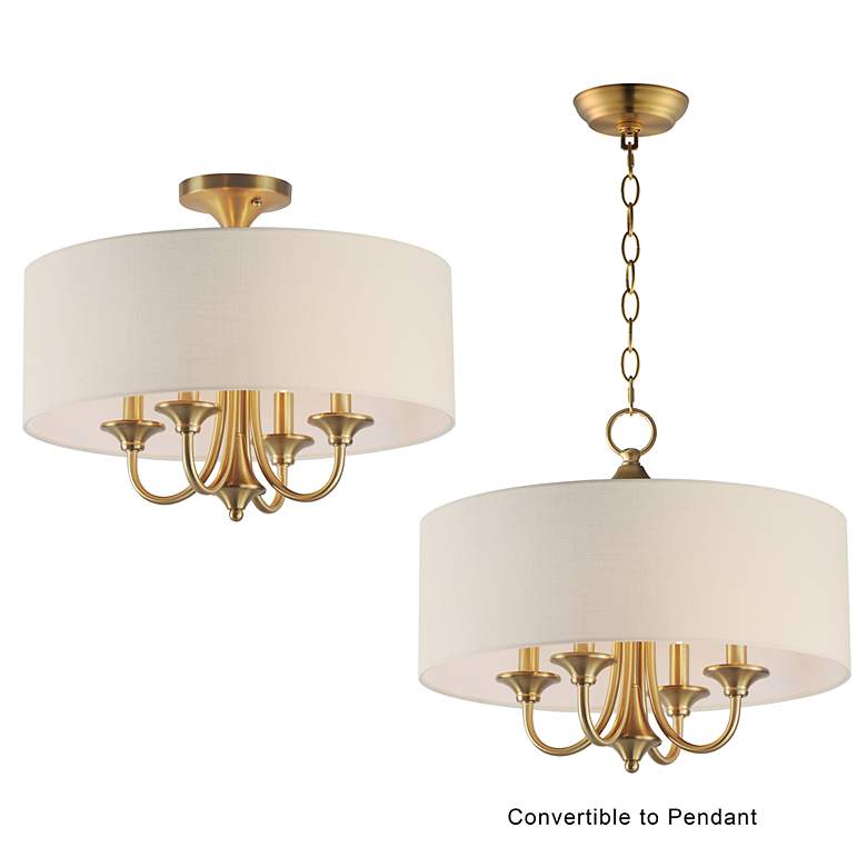 Image 3 Maxim Bongo 18"W Natural Aged Brass 4-Light Ceiling Light more views
