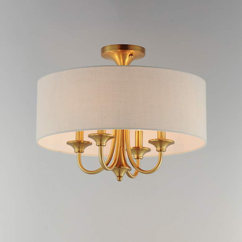 Image 4 Maxim Bongo 18"W Natural Aged Brass 4-Light Ceiling Light more views