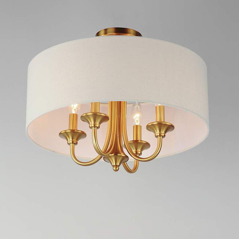 Image 5 Maxim Bongo 18"W Natural Aged Brass 4-Light Ceiling Light more views