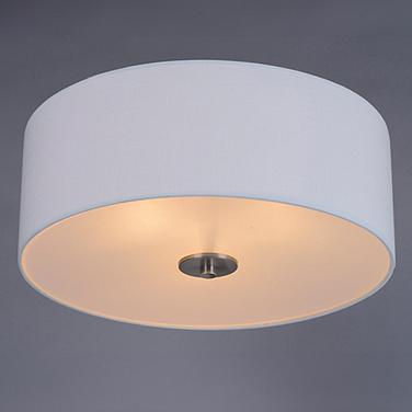 Maxim Bongo 18" Wide Satin Nickel White Drum Ceiling Light