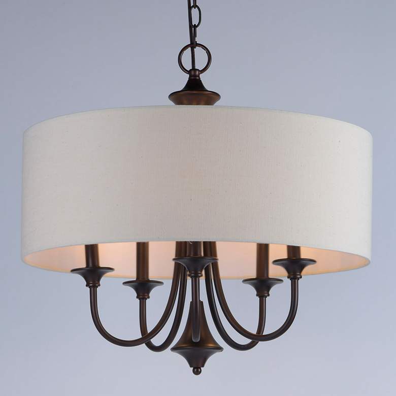 Image 1 Maxim Bongo 22" Wide Oil Rubbed Bronze Shade Chandelier
