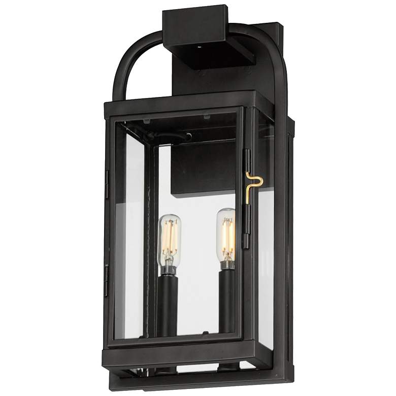 Image 1 Maxim Bonham 16 1/2" High Black Outdoor Wall Sconce