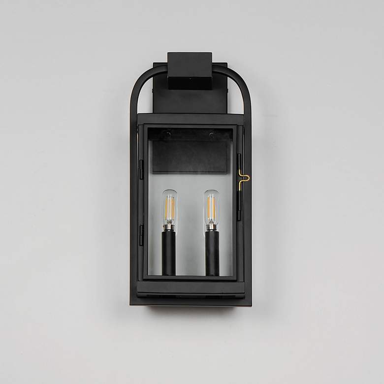 Image 2 Maxim Bonham 16 1/2" High Black Outdoor Wall Sconce more views