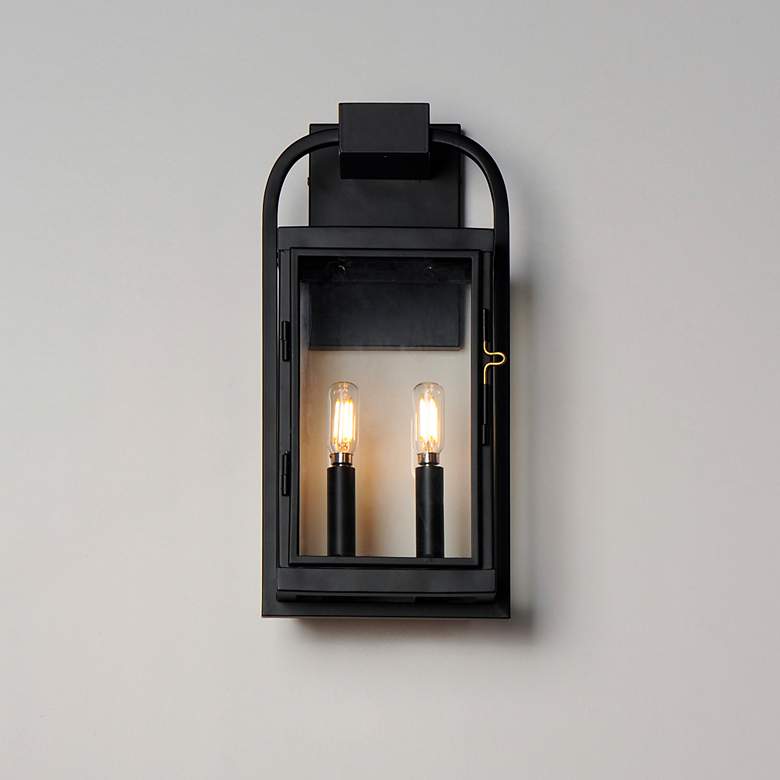 Image 3 Maxim Bonham 16 1/2" High Black Outdoor Wall Sconce more views