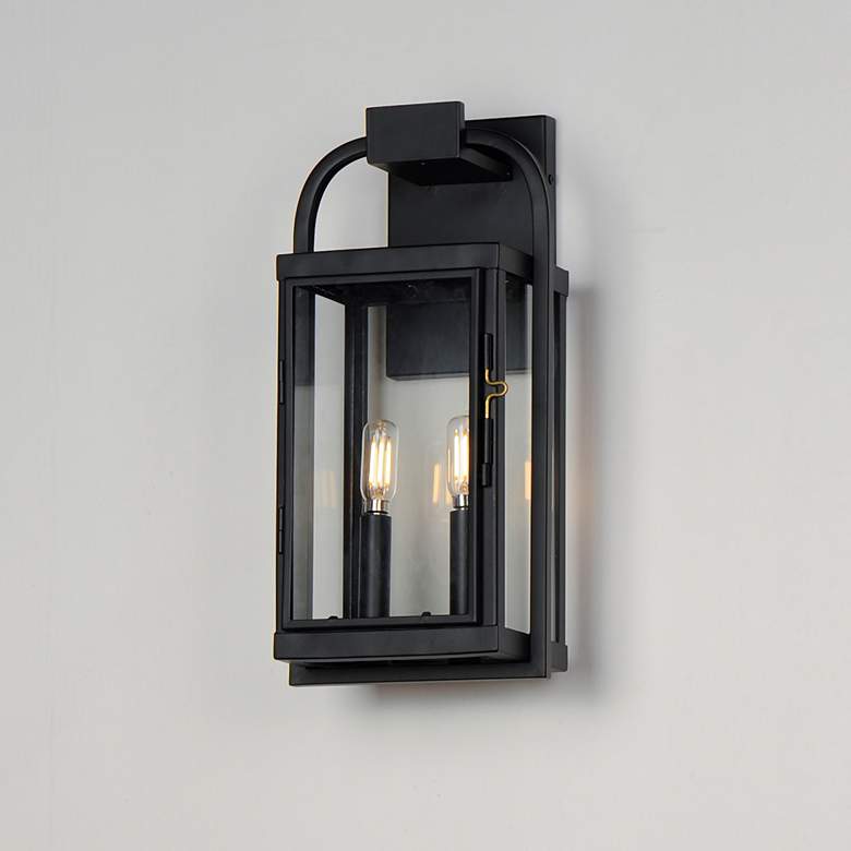 Image 4 Maxim Bonham 16 1/2" High Black Outdoor Wall Sconce more views