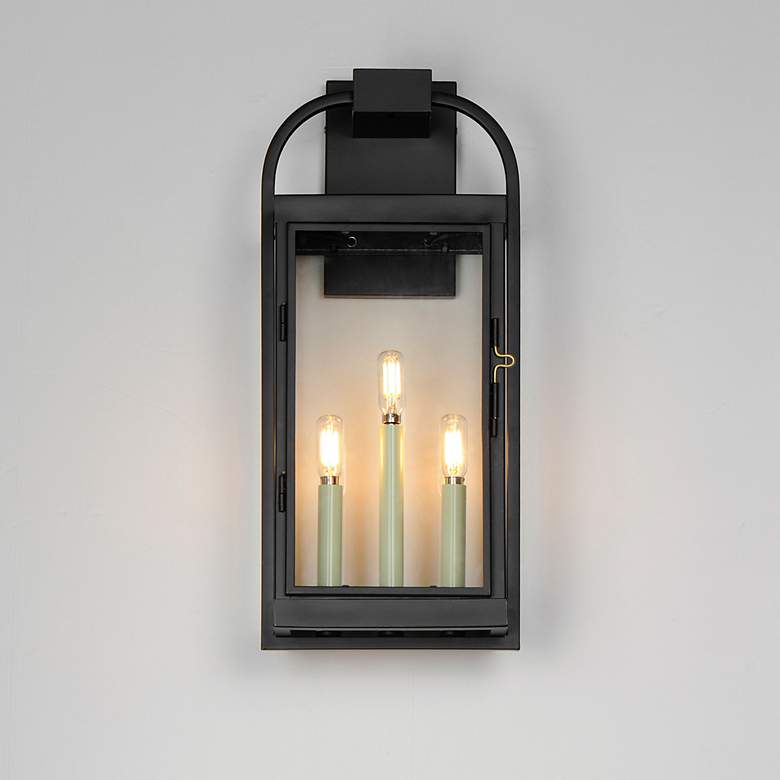Image 2 Maxim Bonham 21" High Black Large Outdoor Wall Sconce more views