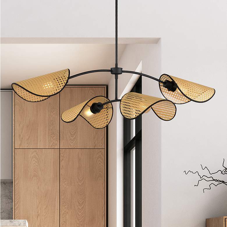Image 2 Maxim Bonnet 44 3/4" Wide Black 4-Light Chandelier