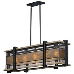 Maxim Boundry 12" W Black Barn Wood 5-Light Linear Pendant