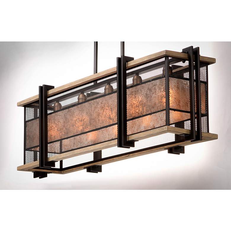 Image 4 Maxim Boundry 12" W Black Barn Wood 5-Light Linear Pendant more views